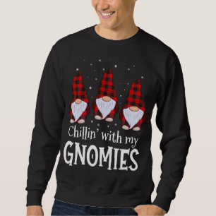 Chillin' With My Gnomies Buffalo Red Plaid Christm Sweatshirt