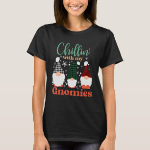 Chillin With My Gnomies Christmas Red Gnomes T-Shirt