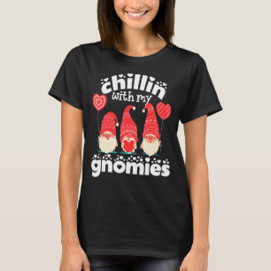 Chillin with my Gnomies Cute Gnomes Red Heart Boy T-Shirt