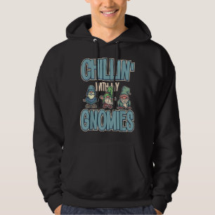 Chillin With My Gnomies Garden Gnome Christmas Law Hoodie