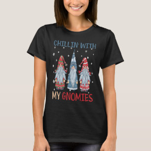 Chillin' With My Gnomies God Jul Funny Christmas T-Shirt