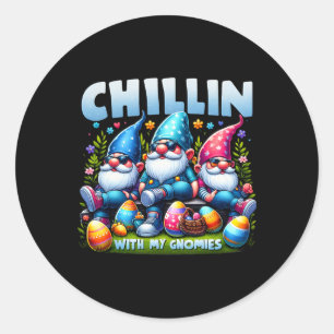 Chillin' With My Gnomies Happy Easter Family Match Classic Round Sticker
