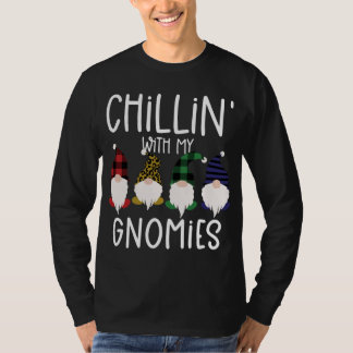 Chillin With My Gnomies Plaid Leopard Gnomes T-Shirt