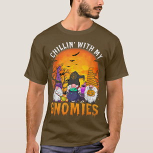 Chillin With My Gnomies Witch Pumpkin Halloween Co T-Shirt