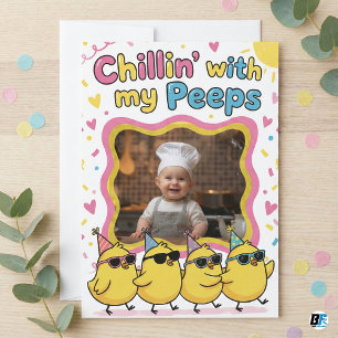 Chillin' With My Peeps Cute Easter Photo Invitation