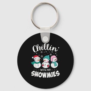 Chillin With My Snowmie Women Christmas Snowman Te Key Ring