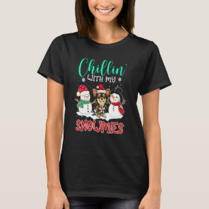 Chillin With My Snowmies Chihuahua Santa Christmas T-Shirt