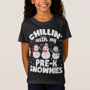 Chillin With My Snowmies Cute Snowman Ugly Christm T-Shirt