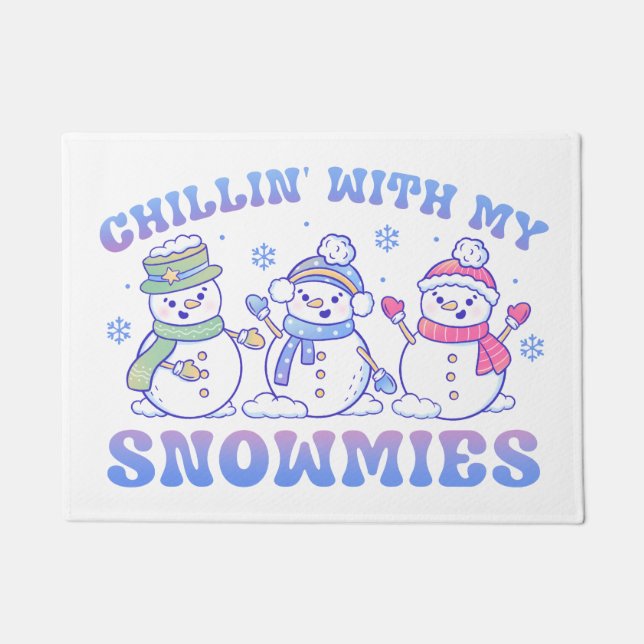 Chillin' with My Snowmies Doormat (Front)