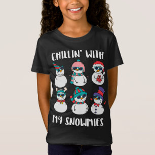 Chillin With My Snowmies Family Pyjamas Snowman Ch T-Shirt