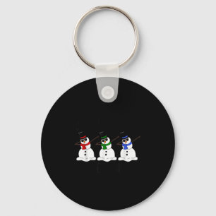 Chillin With My Snowmies Funny Dabbing Snowman Xma Key Ring