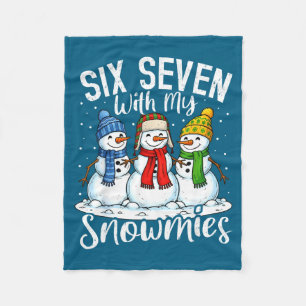 Chillin With My Snowmies Funny Snowman 67 Christma Fleece Blanket