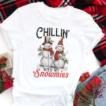 Chillin with My Snowmies Funny Snowman Christmas<br><div class="desc">Celebrate the holiday season with this fun and festive "Chillin' with My Snowmies" Christmas shirt! Featuring two adorable snowmen dressed in scarves and hats, this whimsical design is perfect for spreading holiday cheer. Whether you're hanging out with friends or attending a Christmas party, this shirt adds a playful twist to...</div>