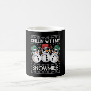 Chillin With My Snowmies Funny Ugly Christmas Coffee Mug