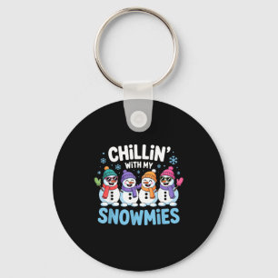 Chillin With My Snowmies Funny Winter Snow Friends Key Ring