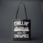 Chillin With My Snowmies Snowman Christmas Tote Bag<br><div class="desc">Chillin With My Snowmies Snowman Christmas</div>