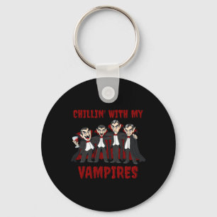 Chillin With My Vampires Halloween Boys Girls Kids Key Ring