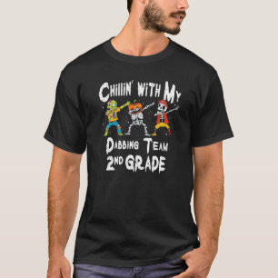 Chillin With My Zombie Pumpkin Skeleton Dab 2nd Gr T-Shirt