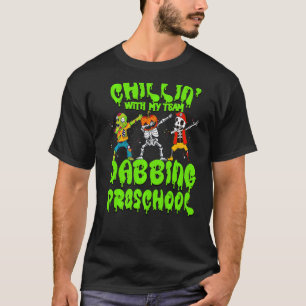 Chillin with my Zombie Pumpkin Skeleton Dab Presch T-Shirt