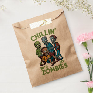 Chillin With My Zombies Halloween Boys Kids Funny Favour Bags