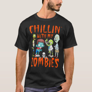 Chillin With My Zombies  Halloween Costume Boys Ki T-Shirt