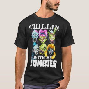 Chillin With My Zombies Halloween Zombie Boys T-Shirt