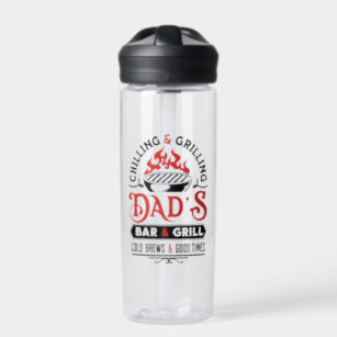 Chilling and grilling dad's bar and grill design 2 water bottle