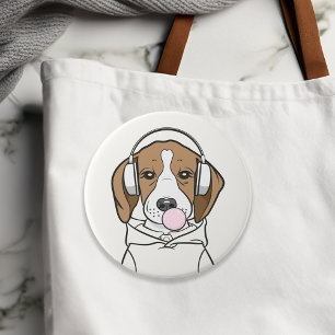 Chilling Beagle with Bubblegum Cute Funny Dog 7.5 Cm Round Badge