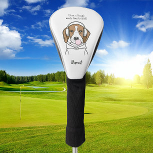 Chilling Dog with Bubblegum Cute Funny Beagle Golf Head Cover