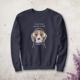 Chilling Dog with Bubblegum Cute Funny Beagle Sweatshirt