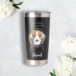 Chilling Dog with Bubblegum Funny Beagle Insulated Tumbler