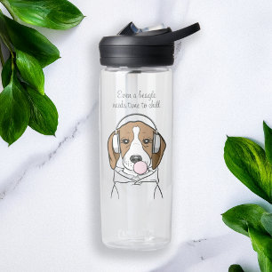 Chilling Dog with Bubblegum Funny Beagle Water Bottle