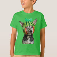 Chilling Dog With Watermelon Helmet 