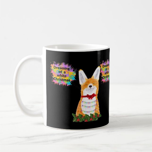 Chilling Fox White Christmas  Coffee Mug (Left)