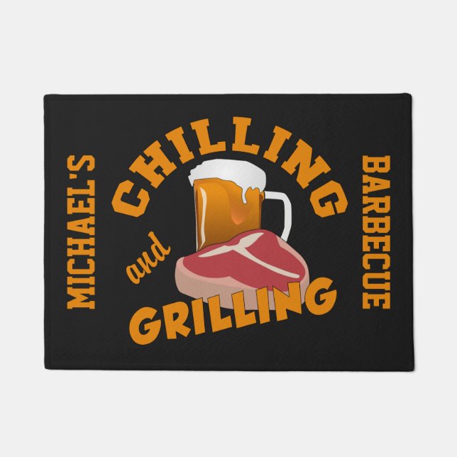 Chilling & Grilling custom door mat (Front)