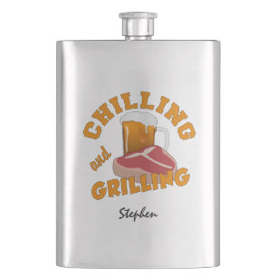 Chilling & Grilling custom name flask