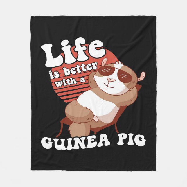 Chilling Guinea Pig Life Is Better With Guinea Pig Fleece Blanket (Front)