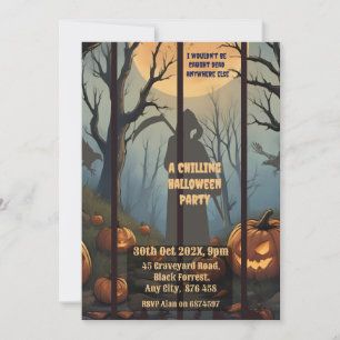Chilling Halloween Party Spooky Forest Invitation