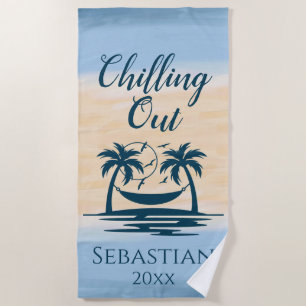 Chilling Out  Palm Trees Hammock Beach Towel