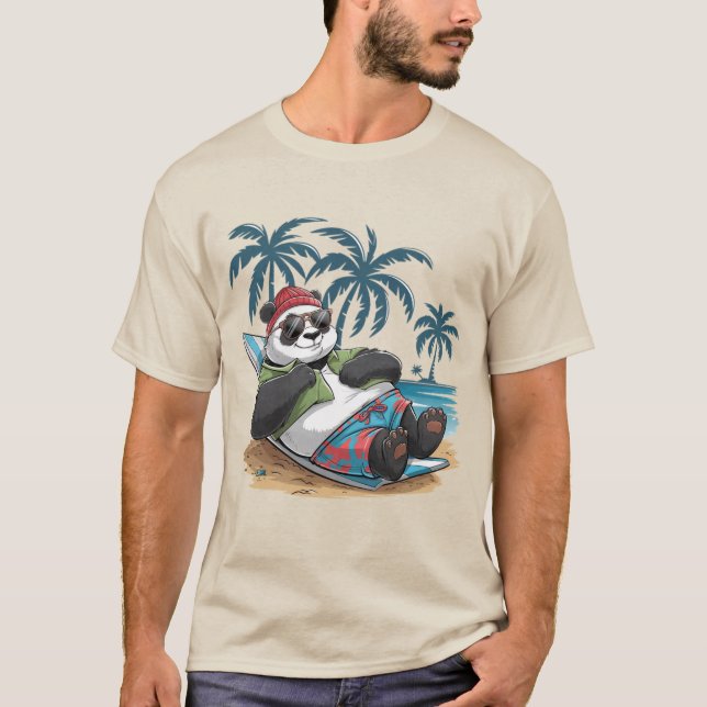 Chilling Panda Vacation Mode T-Shirt (Front)