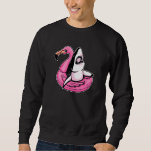 Chilling Shark Pool Flamingo  Sad Aesthetic Edgy S Sweatshirt