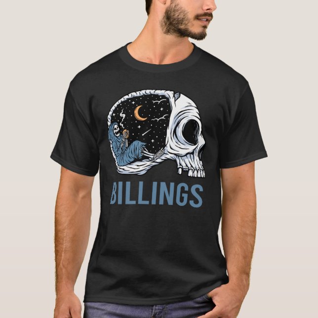 Chilling Skeleton - Billings T-Shirt (Front)