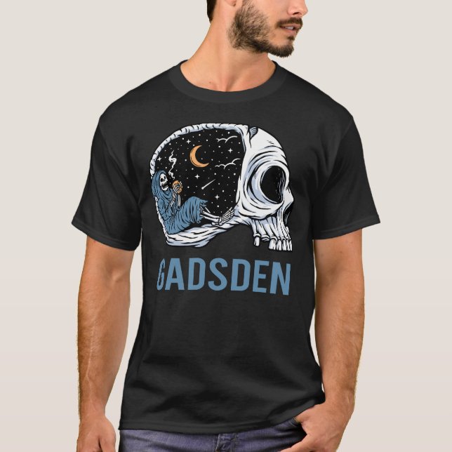 Chilling Skeleton Gadsden T-Shirt (Front)