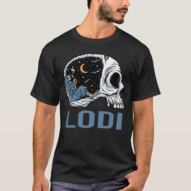Chilling Skeleton - Lodi T-Shirt (Front)