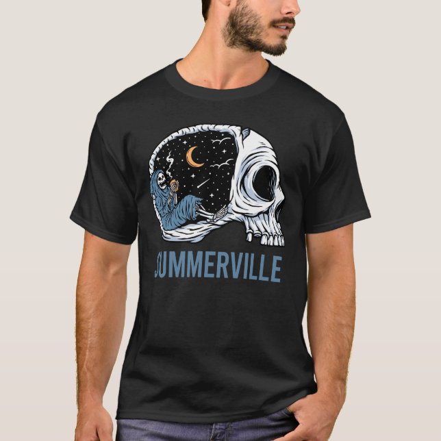 Chilling Skeleton - Summerville T-Shirt (Front)