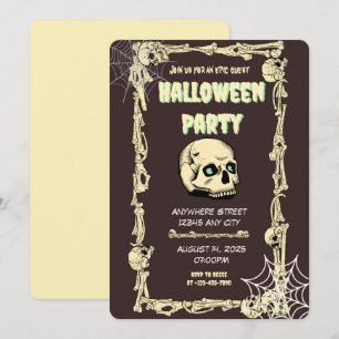 Chilling Skull Halloween Party Invitation: Dare to Invitation