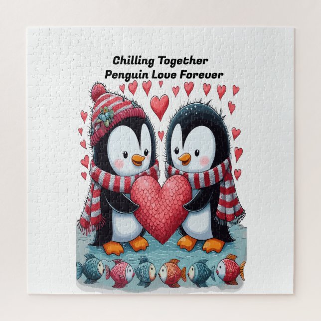  Chilling Together: Penguin Love Forever Sticker Jigsaw Puzzle (Vertical)