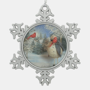 Chilling With Friends Snowflake Pewter Christmas Ornament