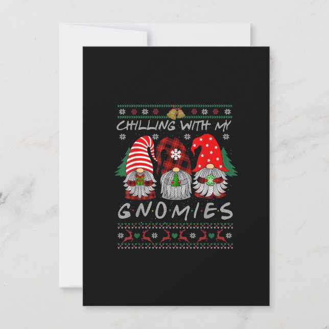 Chilling With Gnomies Gnome Christmas Xmas Buffalo Invitation (Front)