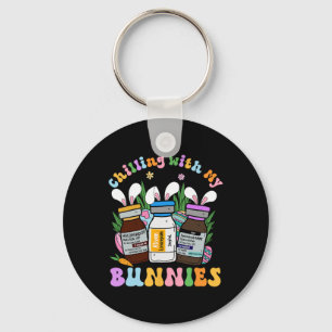 Chilling With My Bunnies Icu B52 Med Surg Nurse Ea Key Ring
